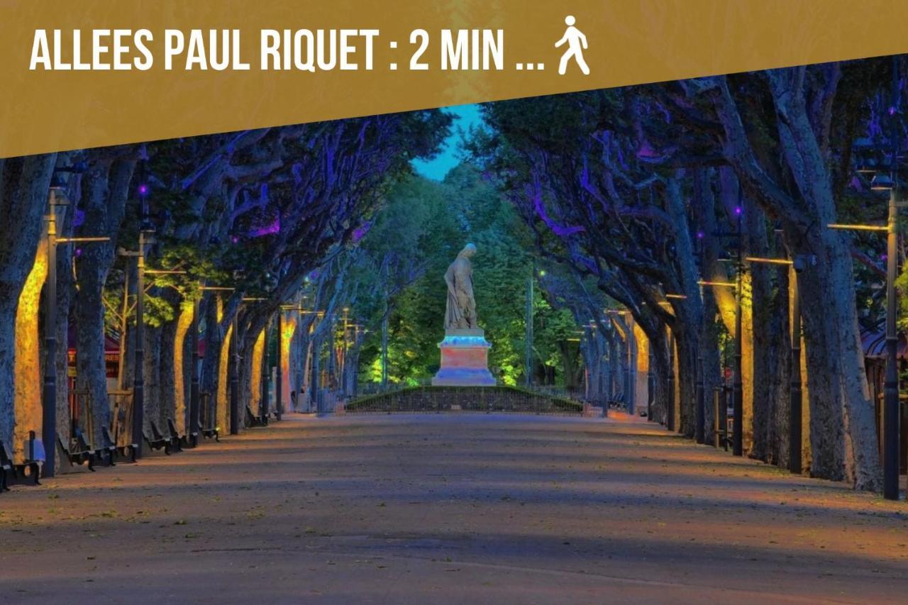 Centre Historique - Free Parking - Self Checkin - Wifi - Industriel - Sleepntripbeziers Apartment Bagian luar foto