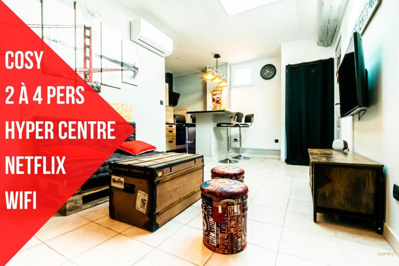 Centre Historique - Free Parking - Self Checkin - Wifi - Industriel - Sleepntripbeziers Apartment Bagian luar foto